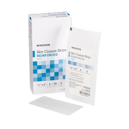 MCKESSON Closure Reinforced Skin Strip 1/2 x 4" Sterile, PK 50 3010